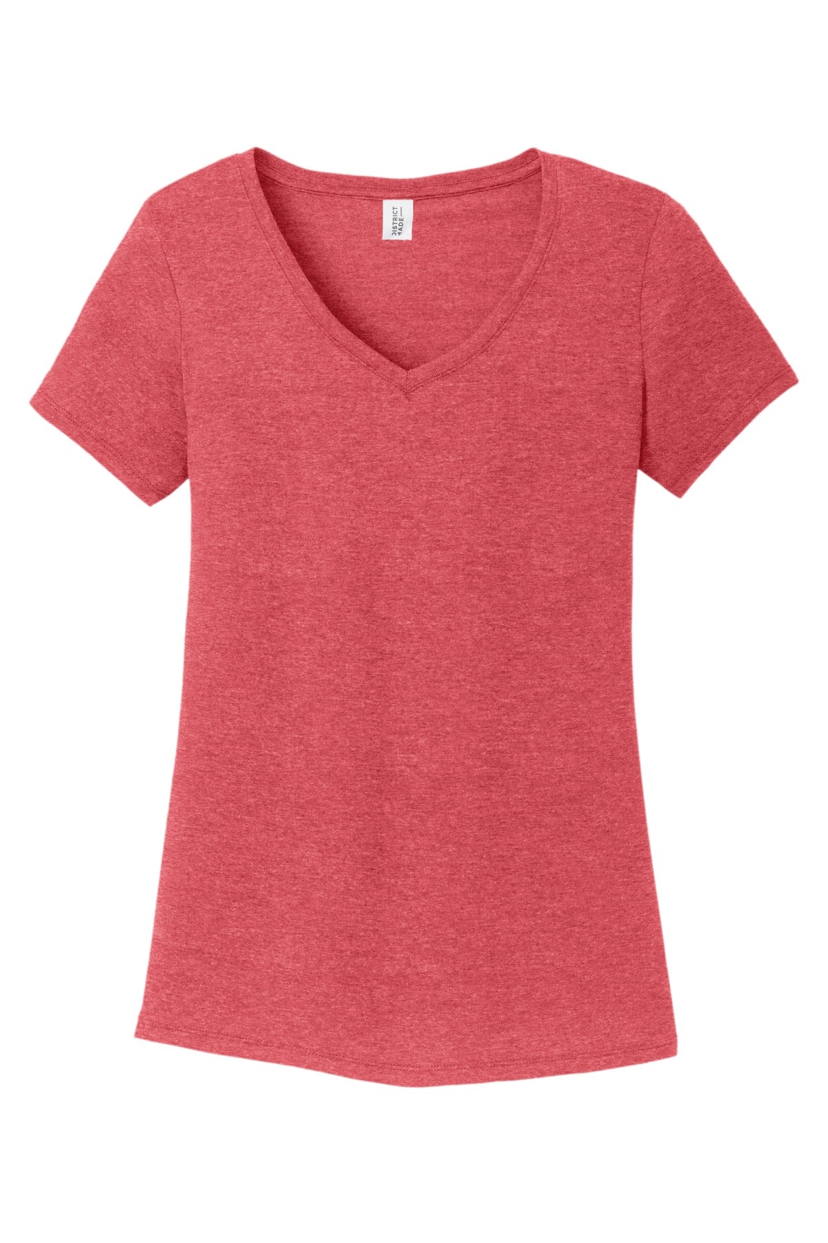 District Women's Perfect Tri V-Neck Tee. DM1350L Red Frost