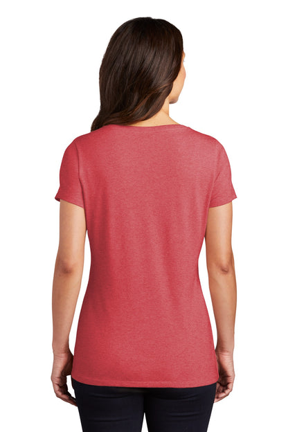 Custom Embroidered District Women's Perfect Tri V-Neck Tee. DM1350L,Red Frost