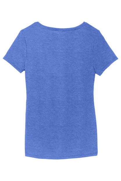 District Women's Perfect Tri V-Neck Tee. DM1350L Royal Frost
