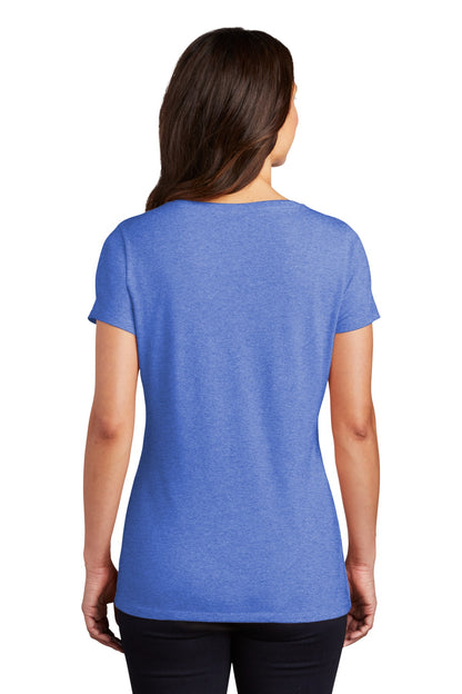 Custom Embroidered District Women's Perfect Tri V-Neck Tee. DM1350L,Royal Frost