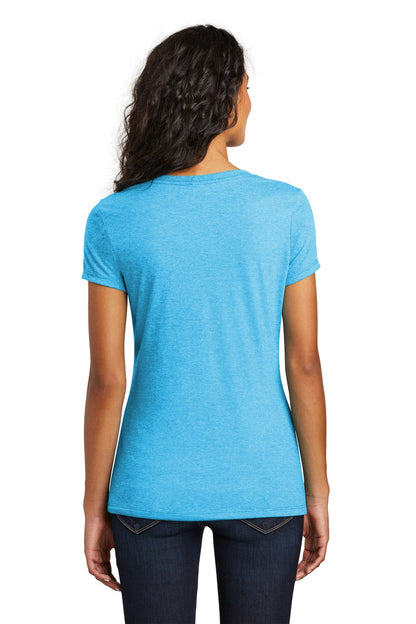 Custom Embroidered District Women's Perfect Tri V-Neck Tee. DM1350L,Turquoise Frost
