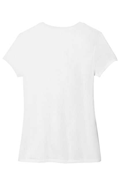 District Women's Perfect Tri V-Neck Tee. DM1350L White