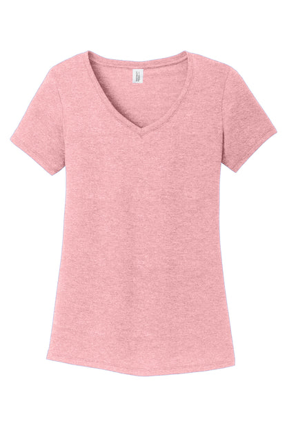 District Women's Perfect Tri V-Neck Tee. DM1350L Wisteria Heather