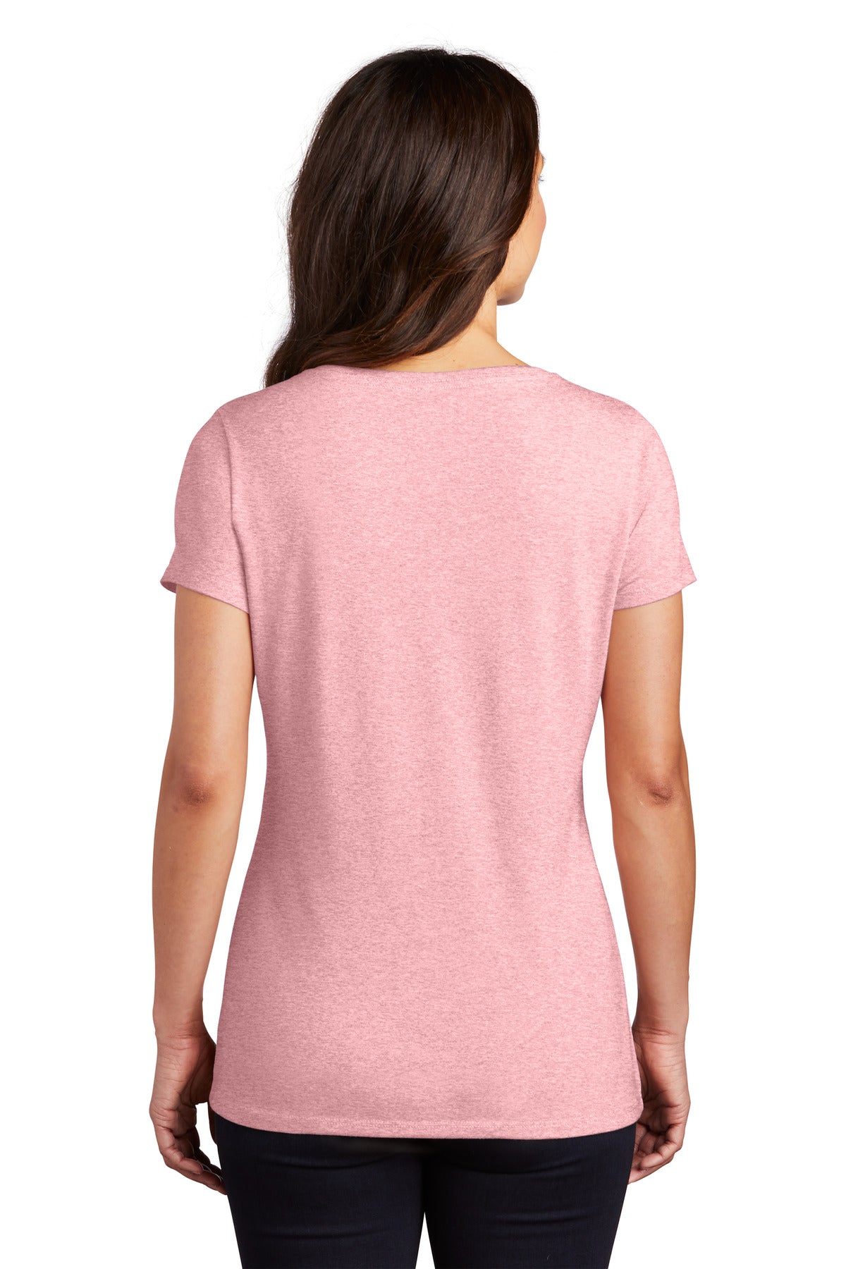 Custom Embroidered District Women's Perfect Tri V-Neck Tee. DM1350L,Wisteria Heather