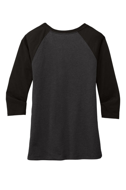 District Women's Perfect Tri 3/4-Sleeve Raglan. DM136L