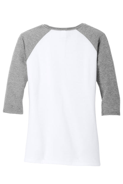 District Women's Perfect Tri 3/4-Sleeve Raglan. DM136L