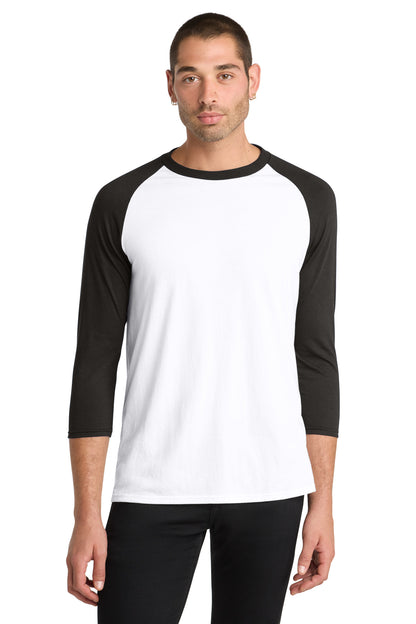 Custom Embroidered District T-Shirts  in Black/ White