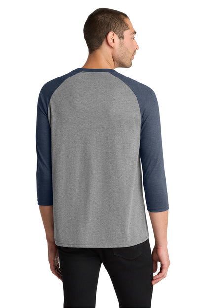 Custom Embroidered District T-Shirts  in Navy Frost/ Grey Frost