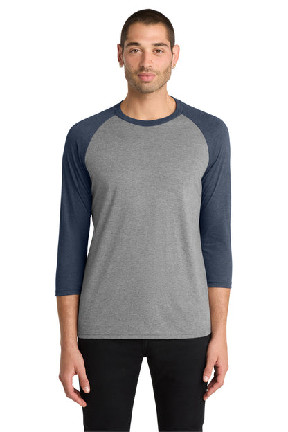 Custom Embroidered District T-Shirts  in Navy Frost/ Grey Frost