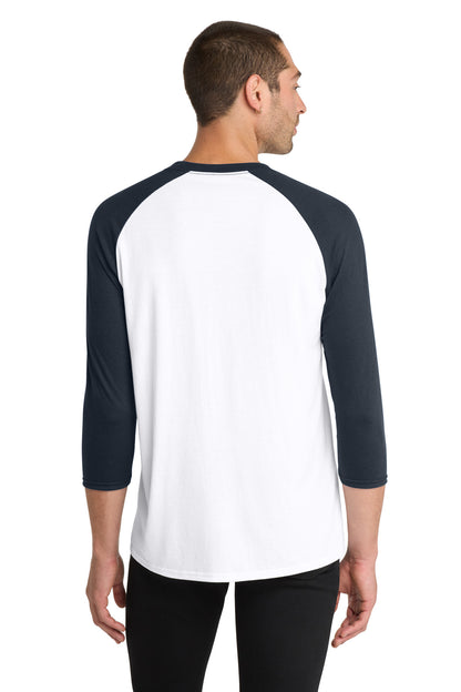 Custom Embroidered District T-Shirts  in New Navy/ White