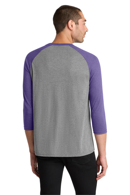 Custom Embroidered District T-Shirts  in Purple Frost/ Grey Frost