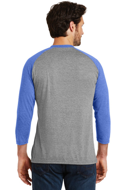Custom Embroidered District  Perfect Tri 3/4-Sleeve Raglan. DM136,Royal Frost/ Grey Frost