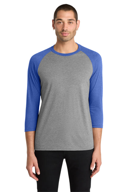 Custom Embroidered District T-Shirts  in Royal Frost/ Grey Frost