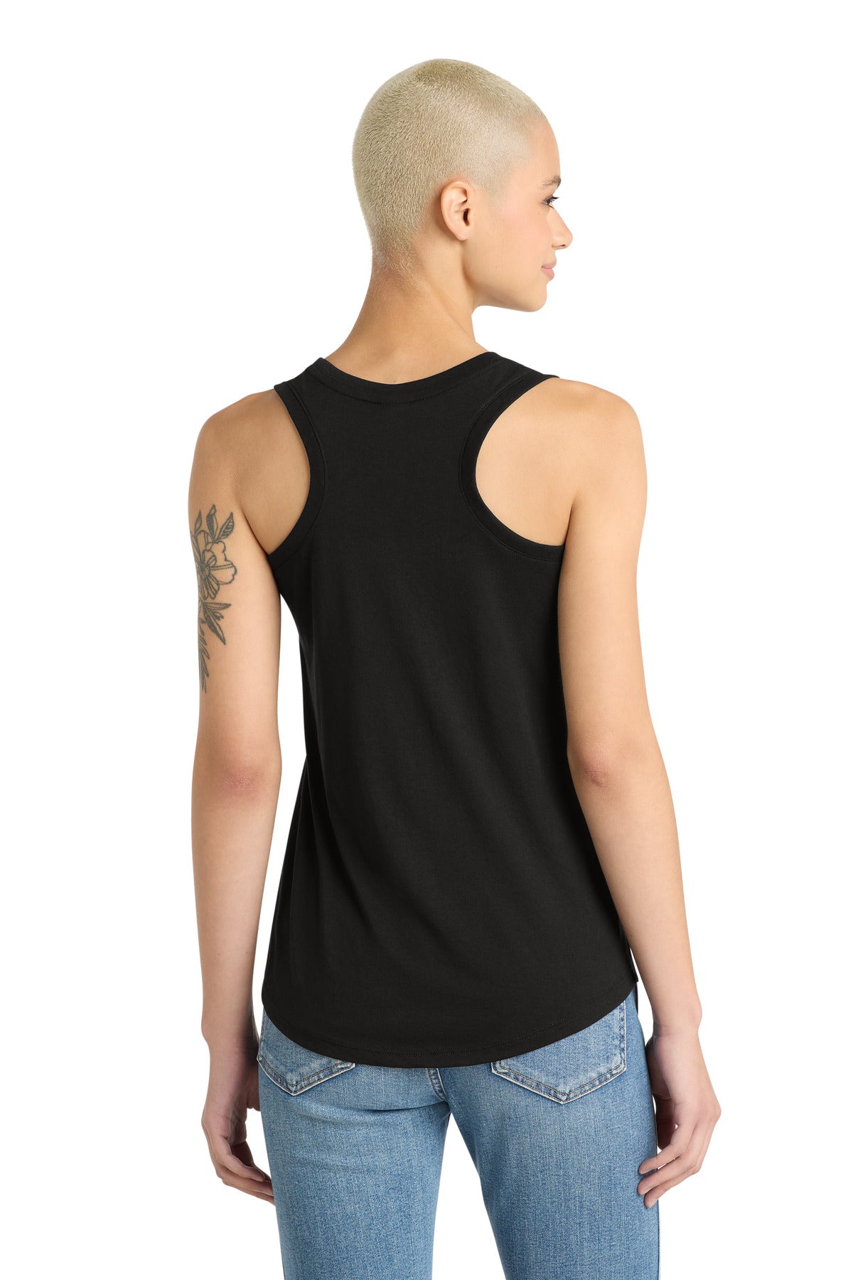 Custom Embroidered District T-Shirts  in Black