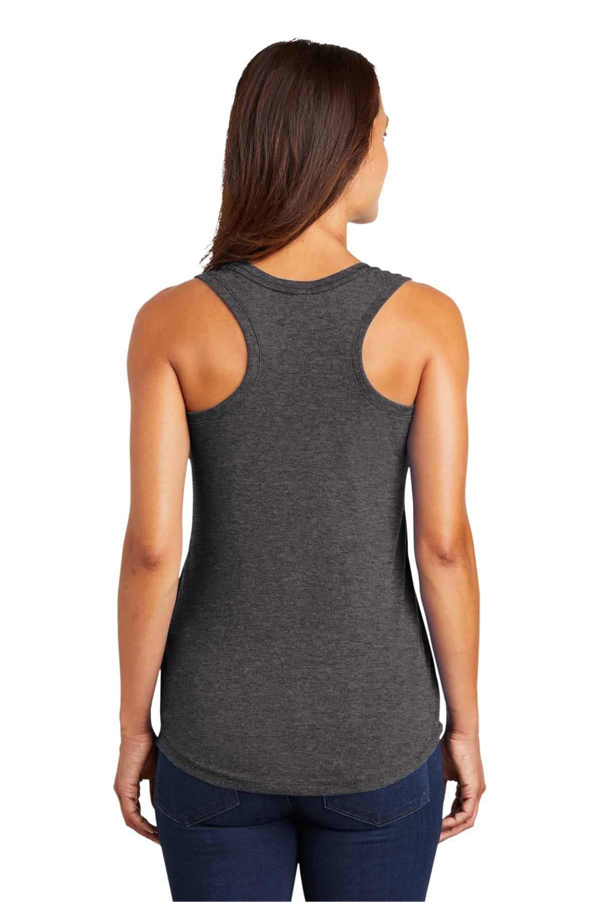 Custom Embroidered District  Women's Perfect Tri Racerback Tank. DM138L,Heathered Charcoal