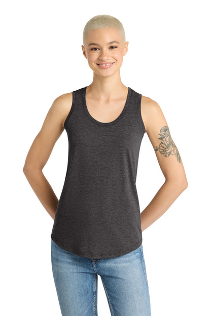 Custom Embroidered District T-Shirts  in Heathered Charcoal