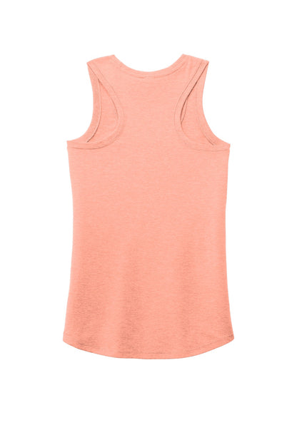 District  Women's Perfect Tri Racerback Tank. DM138L Heathered Dusty Peach