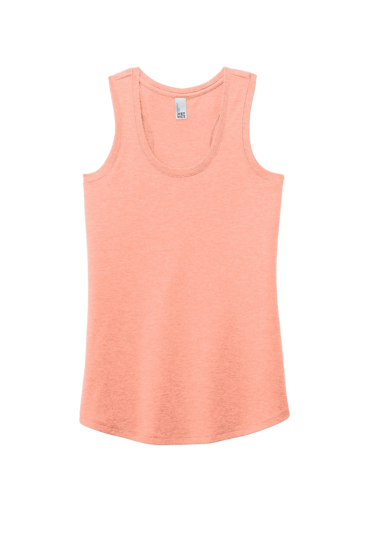 Custom Embroidered District T-Shirts  in Heathered Dusty Peach