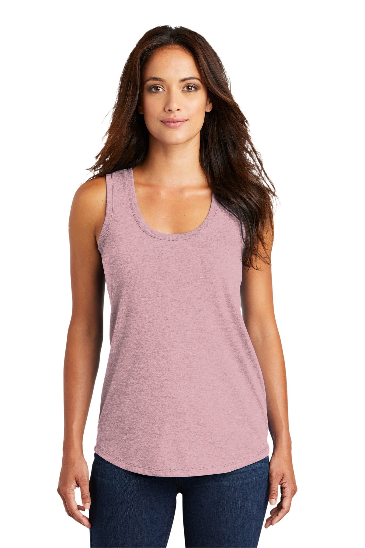 District  Women's Perfect Tri Racerback Tank. DM138L Heathered Lavender