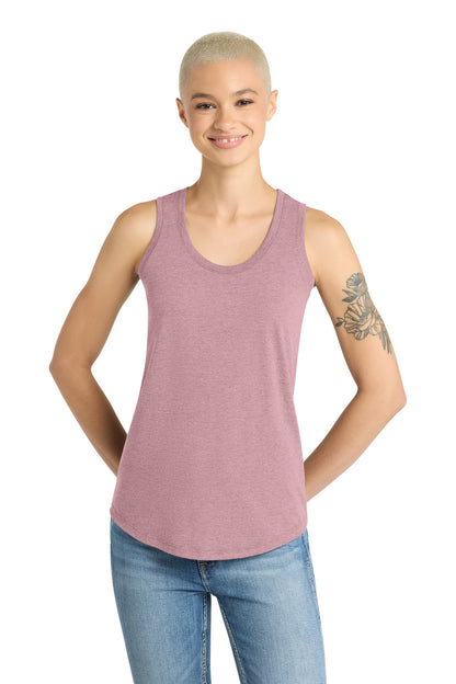 Custom Embroidered District T-Shirts  in Heathered Lavender