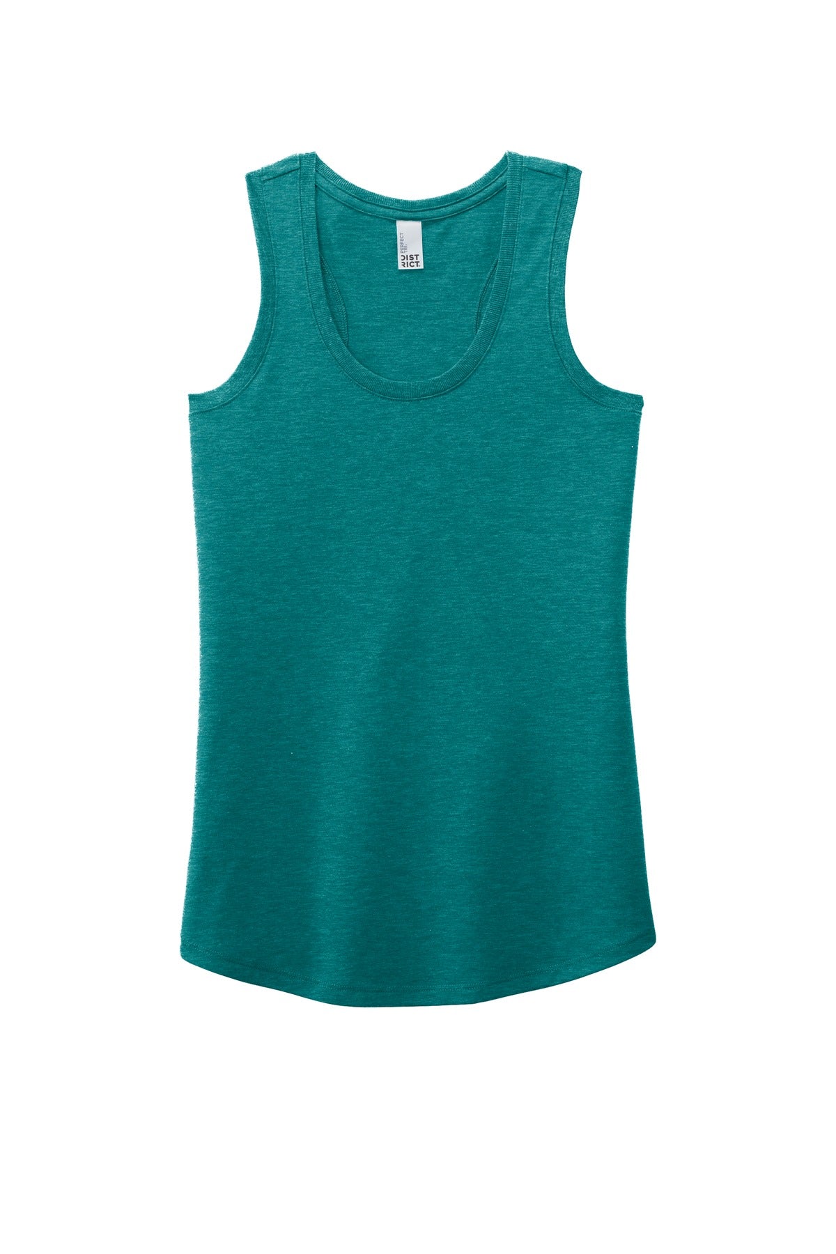 District  Women's Perfect Tri Racerback Tank. DM138L Heathered Teal