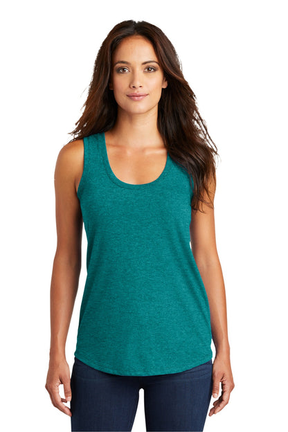 District  Women's Perfect Tri Racerback Tank. DM138L Heathered Teal