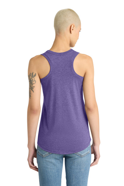 Custom Embroidered District T-Shirts  in Purple Frost