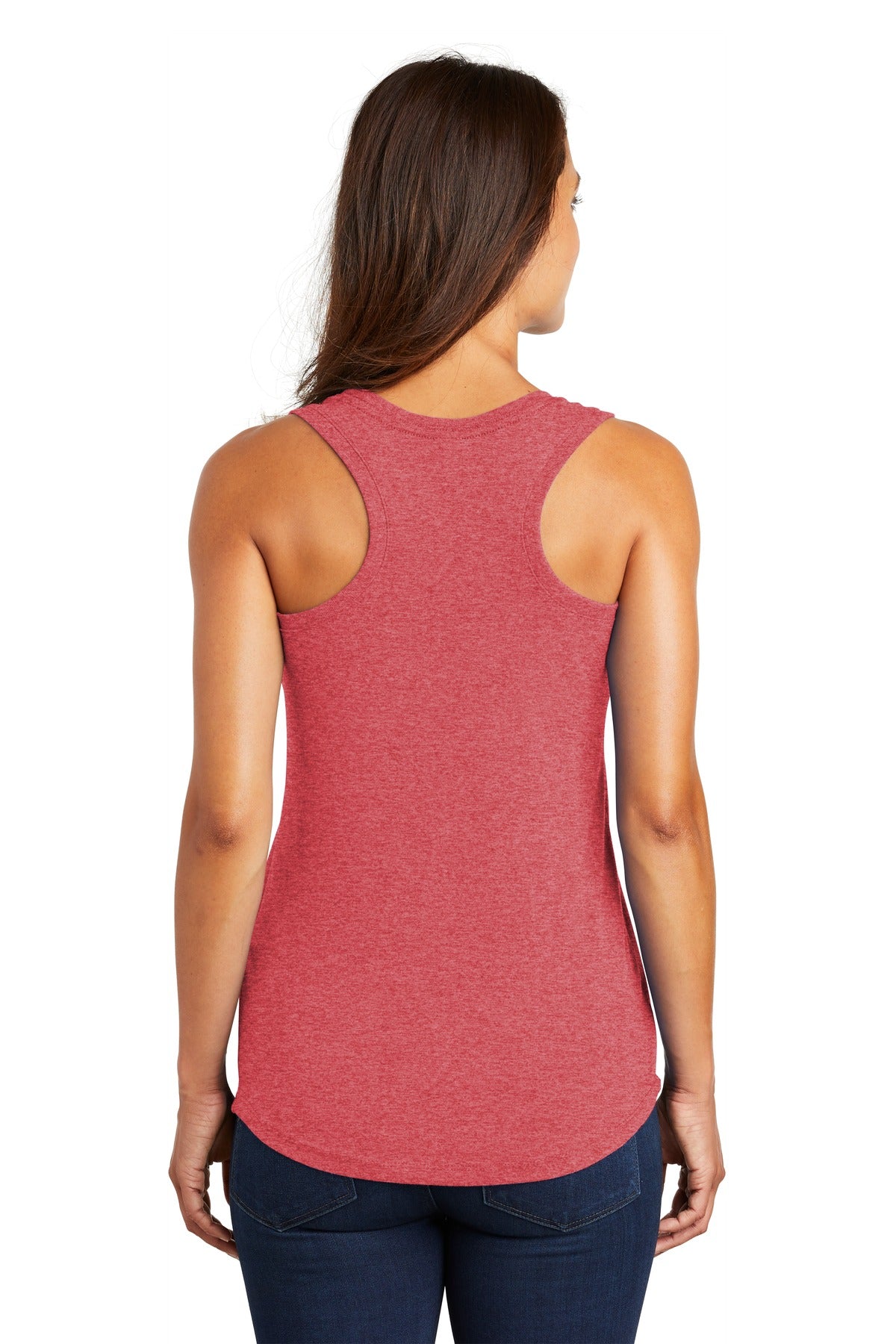 Custom Embroidered District  Women's Perfect Tri Racerback Tank. DM138L,Red Frost