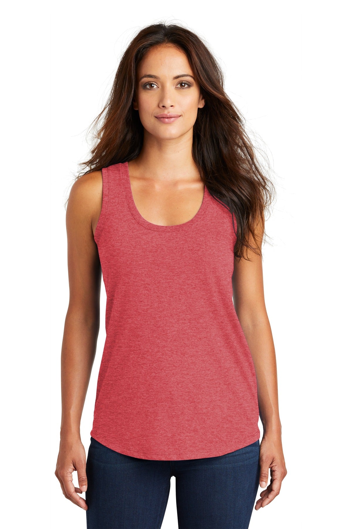 District  Women's Perfect Tri Racerback Tank. DM138L Red Frost
