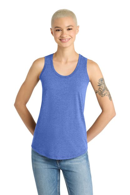 Custom Embroidered District T-Shirts  in Royal Frost