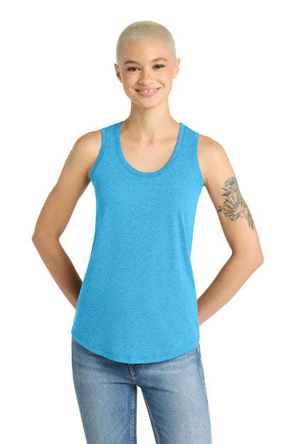Custom Embroidered District T-Shirts  in Turquoise Frost