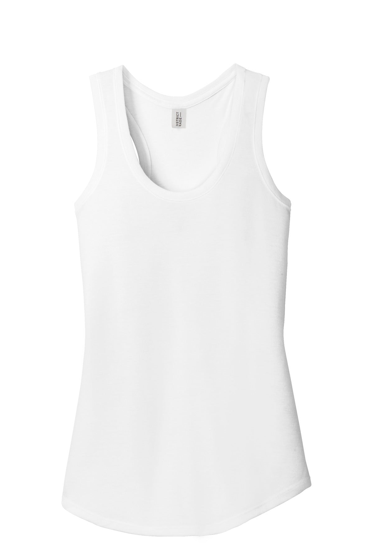 District  Women's Perfect Tri Racerback Tank. DM138L White