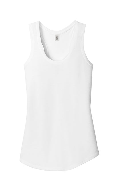 District  Women's Perfect Tri Racerback Tank. DM138L White