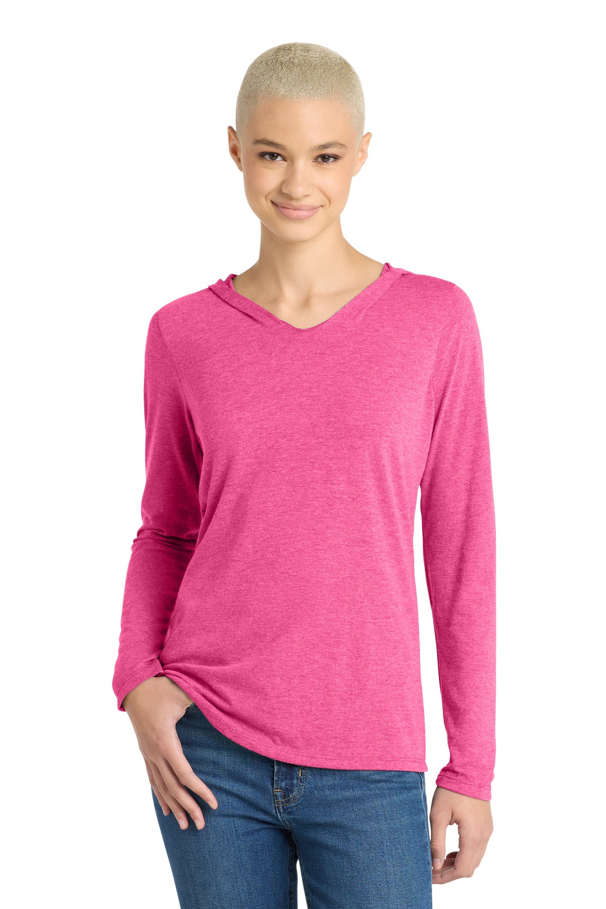 Custom Embroidered District Sweatshirts/Fleece in Fuchsia Frost