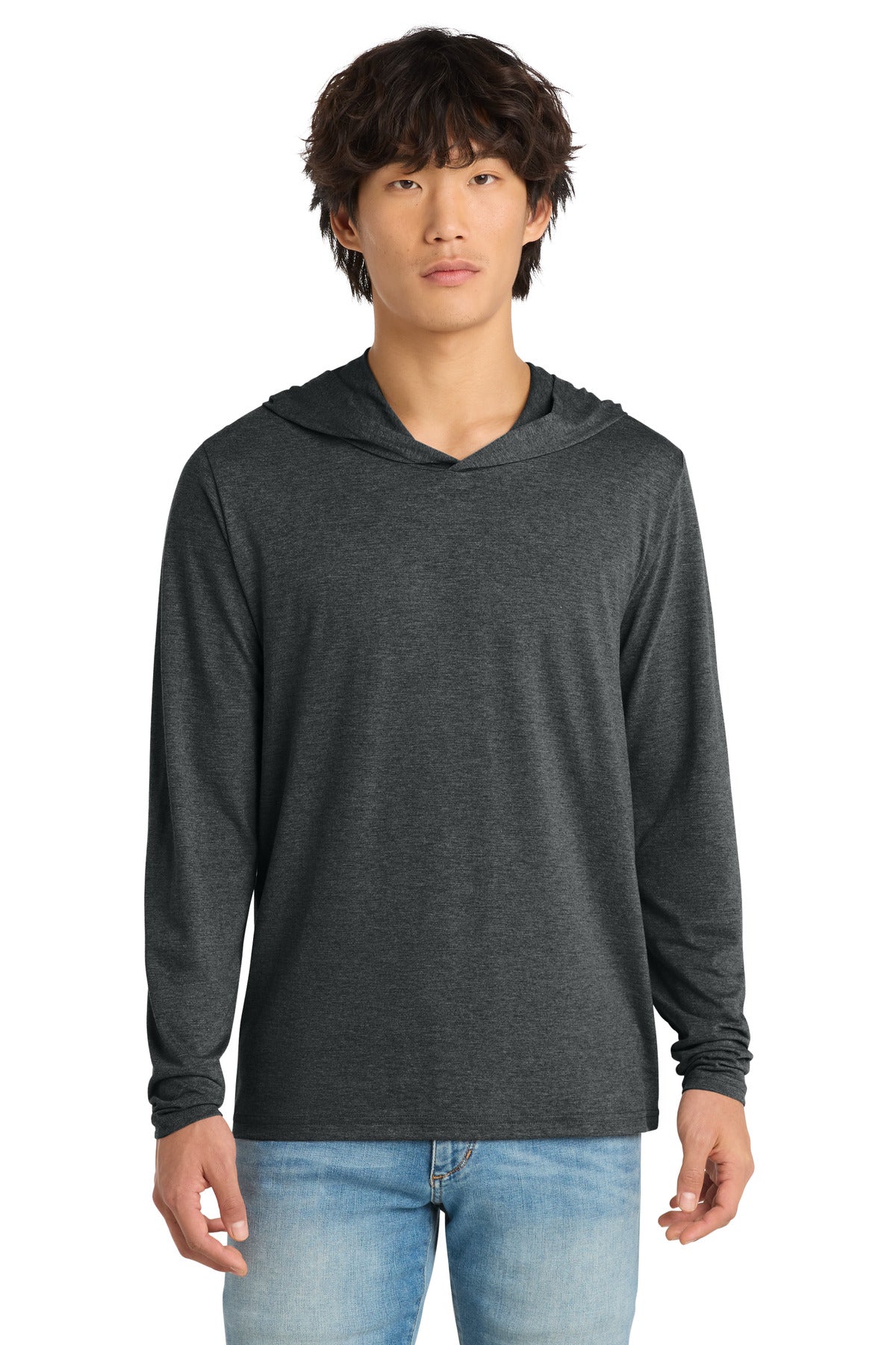 Custom Embroidered District T-Shirts  in Black Frost