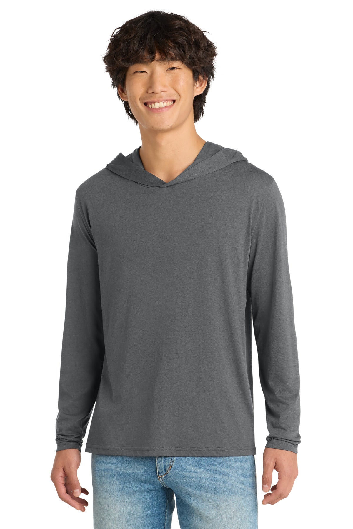 Custom Embroidered District T-Shirts  in Charcoal