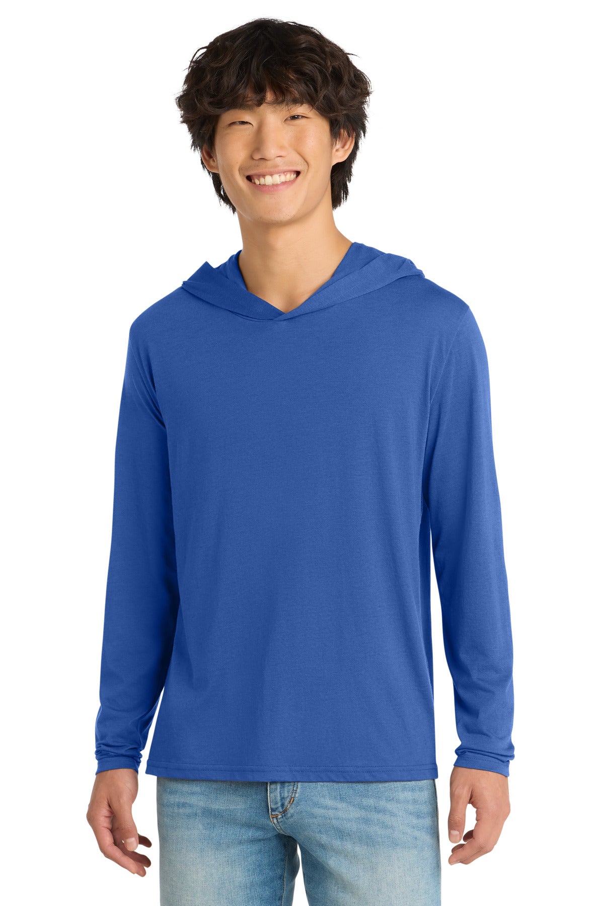 Custom Embroidered District T-Shirts  in Deep Royal