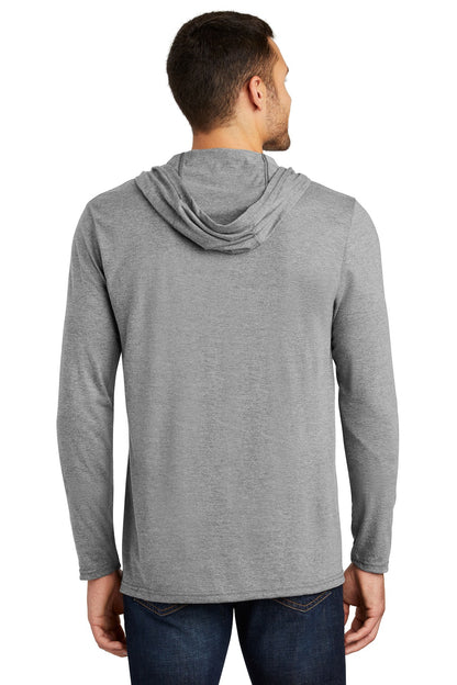 Custom Embroidered District Perfect Tri Long Sleeve Hoodie. DM139,Grey Frost