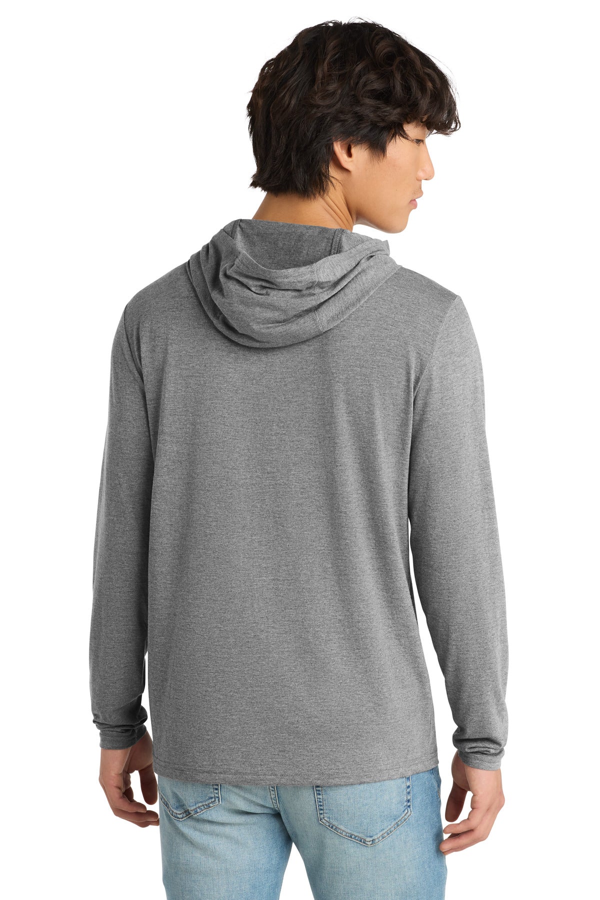 Custom Embroidered District T-Shirts  in Grey Frost