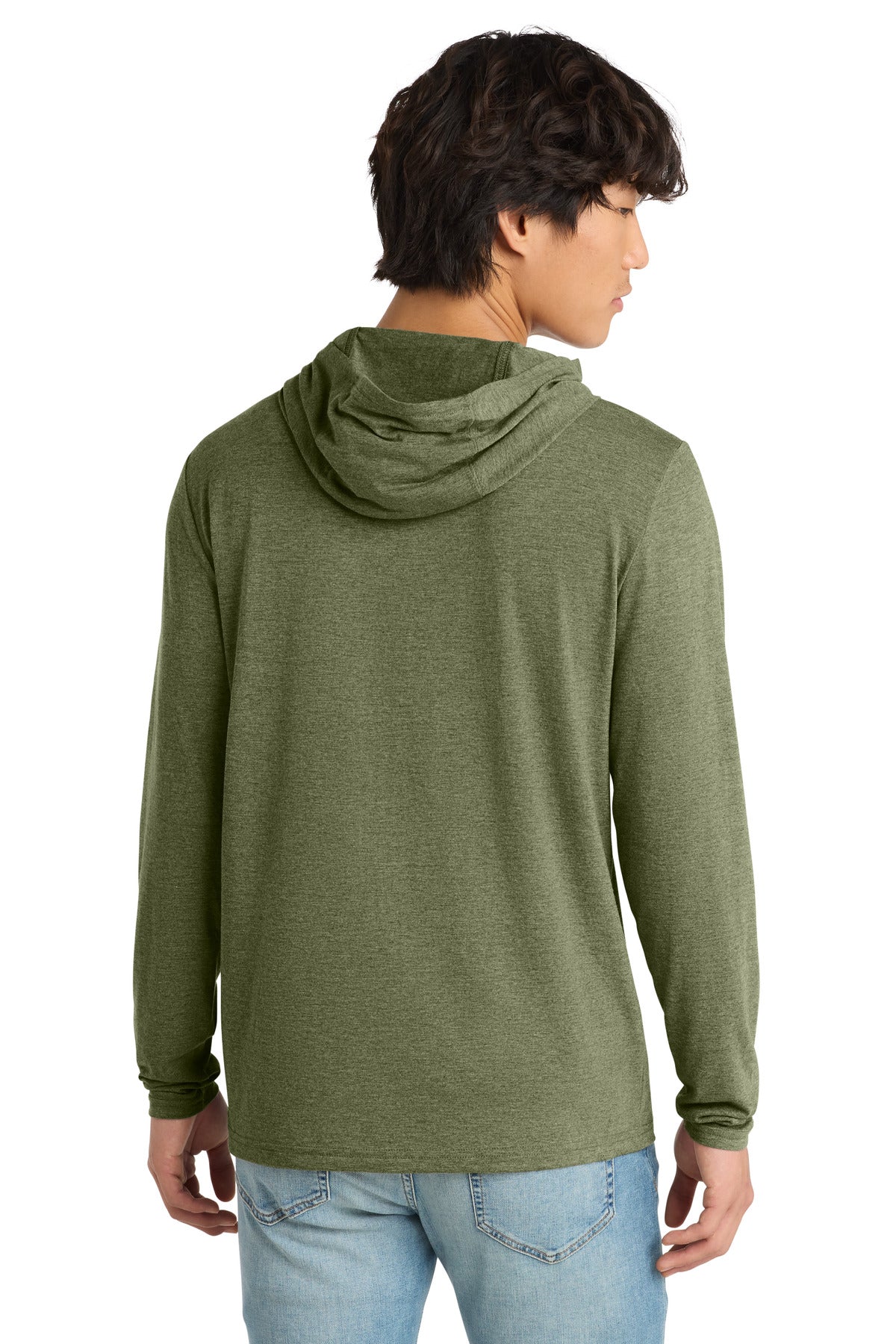 Custom Embroidered District T-Shirts  in Military Green Frost