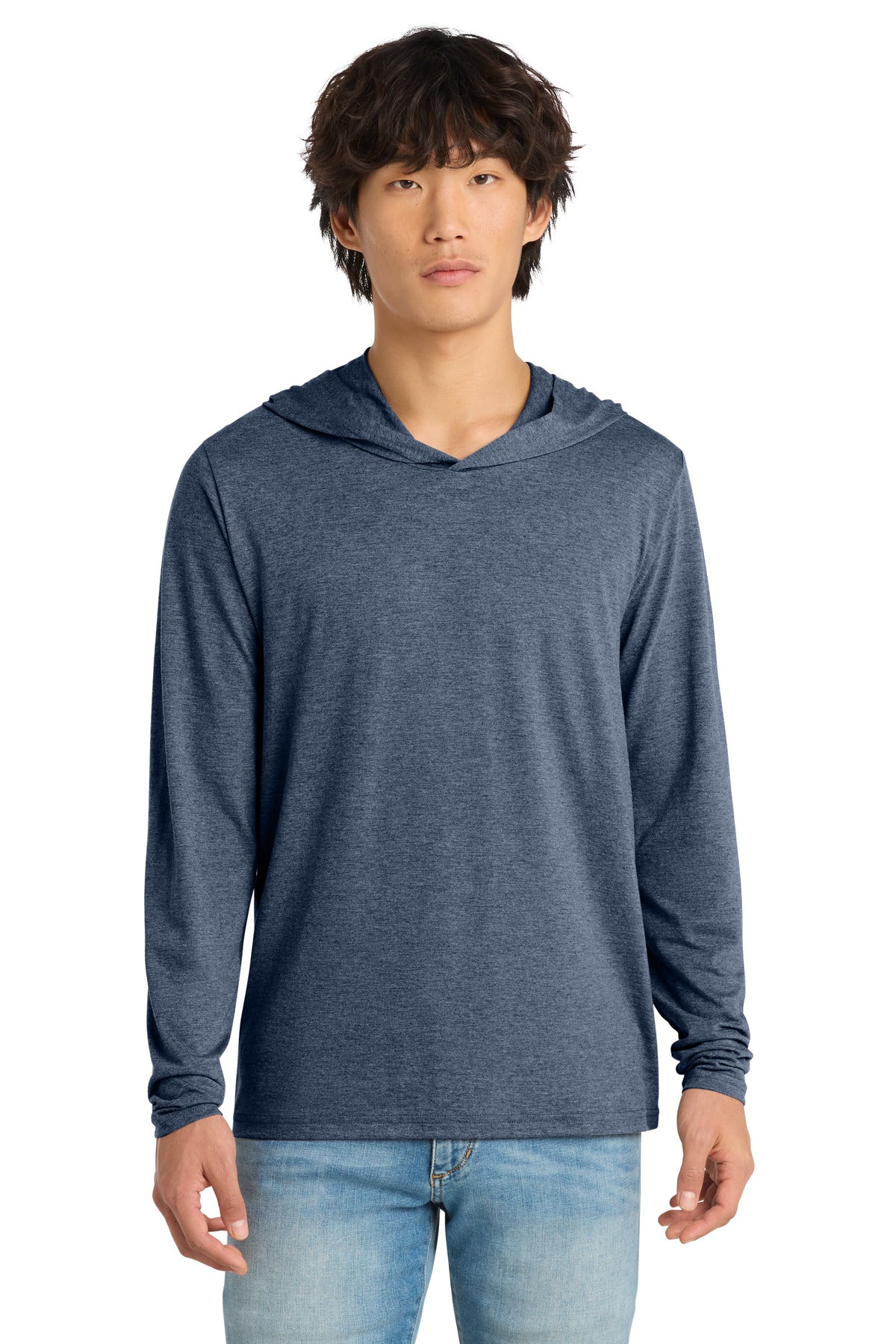 Custom Embroidered District T-Shirts  in Navy Frost