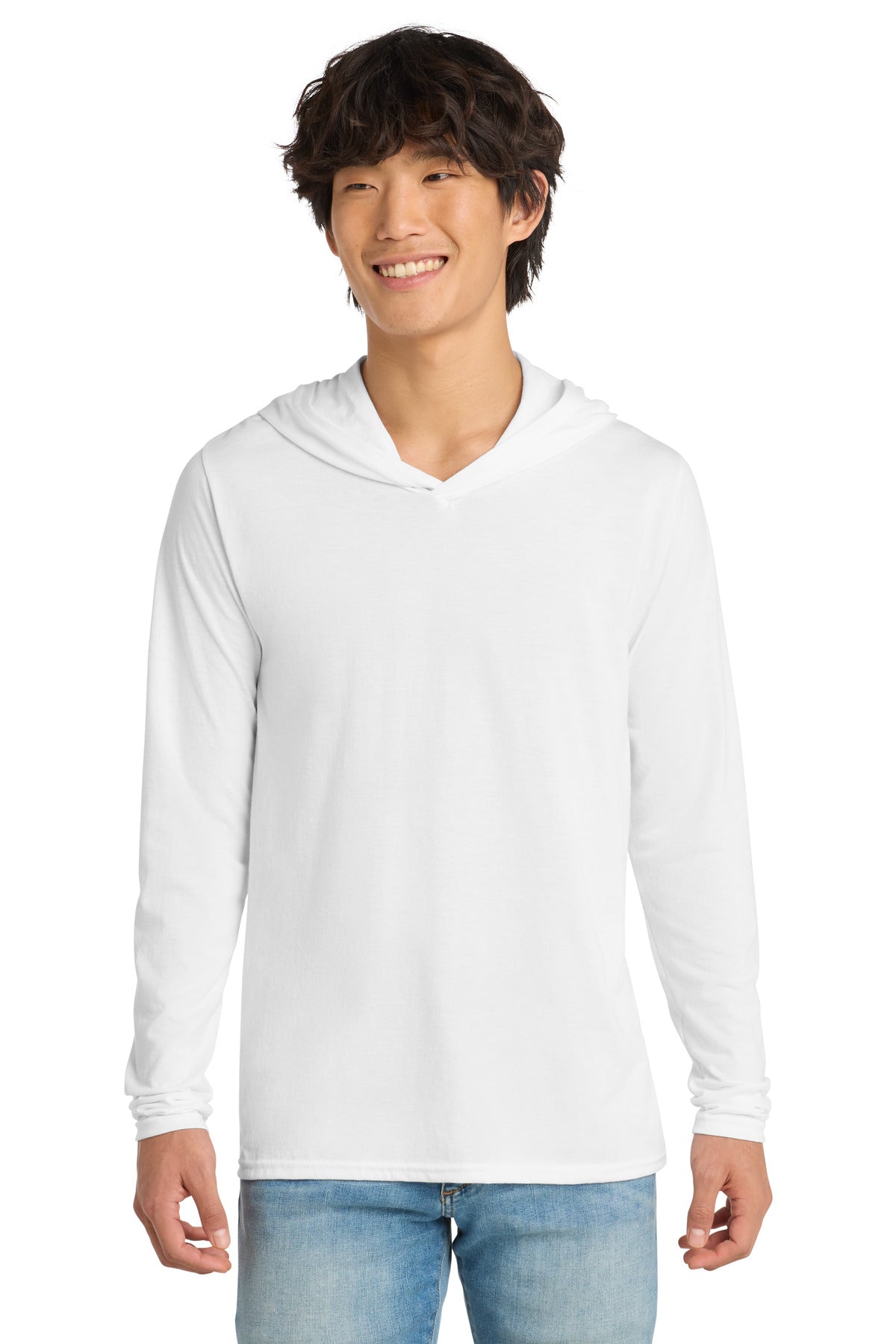 Custom Embroidered District T-Shirts  in White