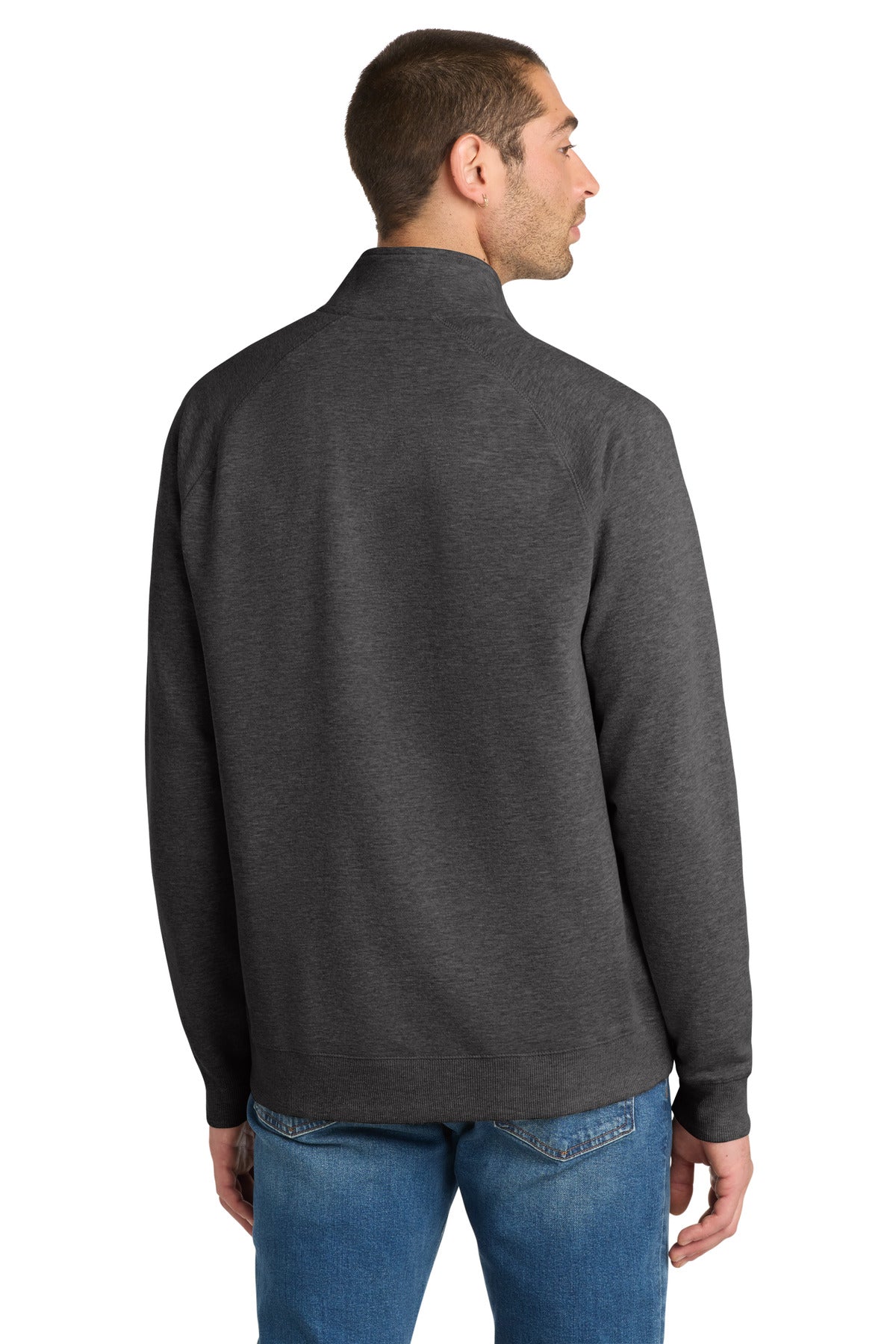 Custom Embroidered District Sweatshirts in Heathered Black