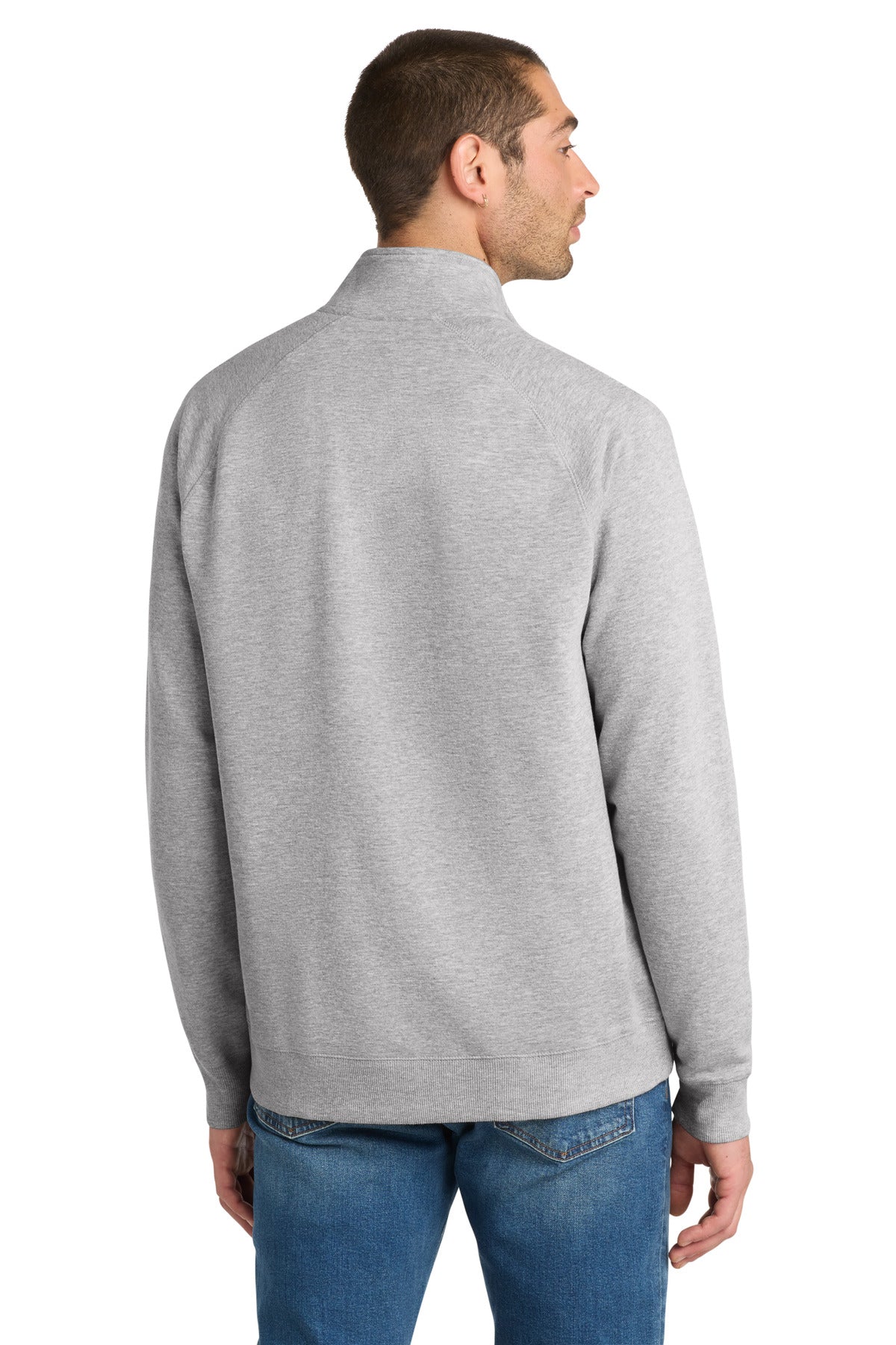 Custom Embroidered District Sweatshirts in Heathered Grey