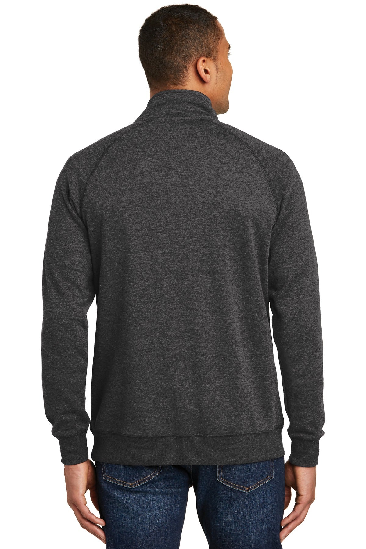 Custom Embroidered District Lightweight Fleece 1/4-Zip. DM392,Heathered Black