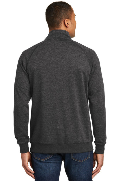 Custom Embroidered District Lightweight Fleece 1/4-Zip. DM392,Heathered Black