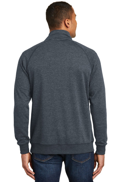 Custom Embroidered District Lightweight Fleece 1/4-Zip. DM392,Heathered Navy