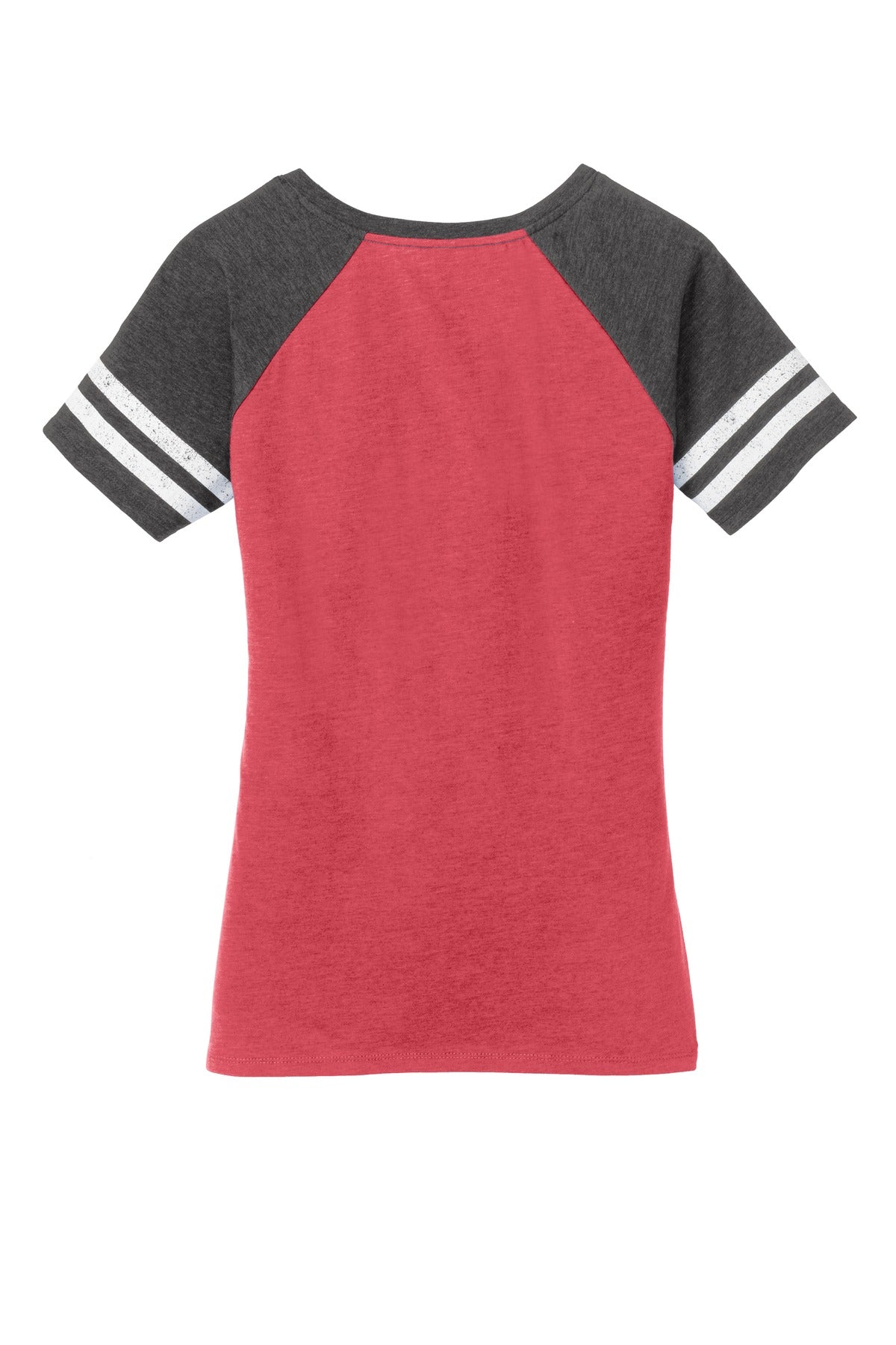 Custom Embroidered District T-Shirts  in Heathered Red/ Heathered Charcoal