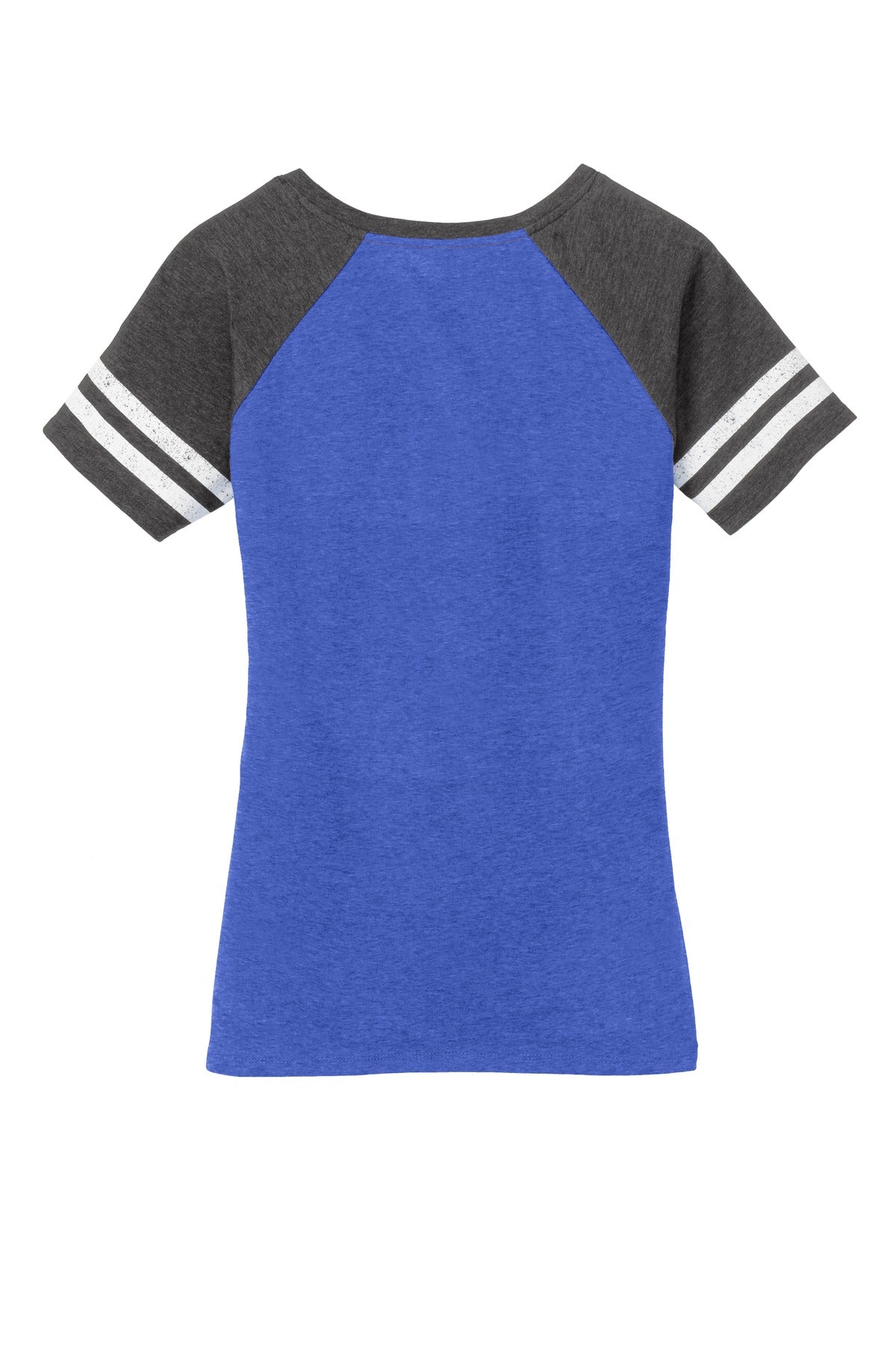 Custom Embroidered District T-Shirts  in Heathered True Royal/ Heathered Charcoal