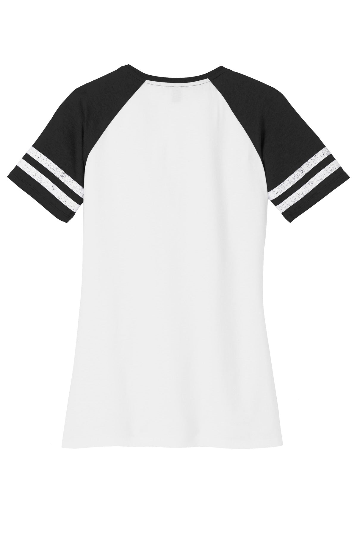 Custom Embroidered District T-Shirts  in White/ Black